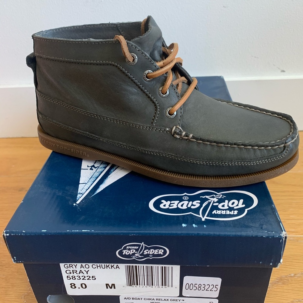 COPY - Chukka boots Sperry top sider- grey leather, new!